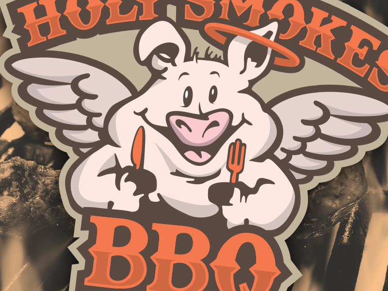 Holy Smokes BBQ Logo Design by MUR Creative